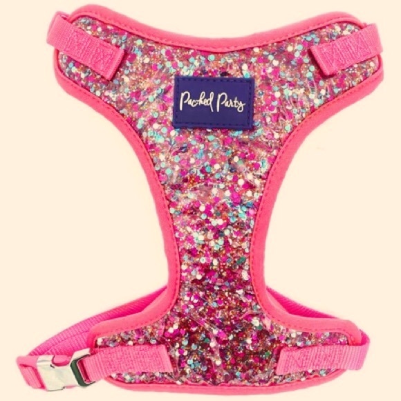 NEW [Packed Party] Pink Confetti Adjustable Dog Harness Sz Small (10-20 lbs) - Picture 3 of 14